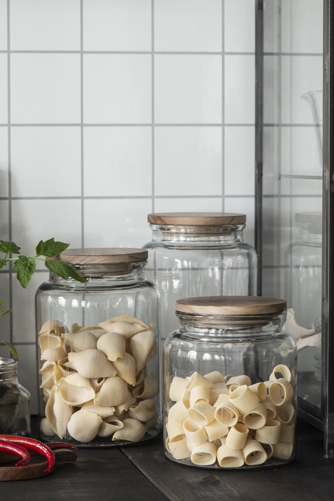 Glass jar w/wooden lid 3750 ml