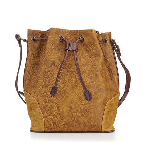 Bucket Bag- Vintage Tan Floral