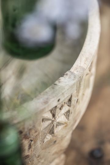 Tray on Feet w/ carvings on edges UNIQUE