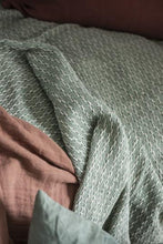 Throw cream/green pattern