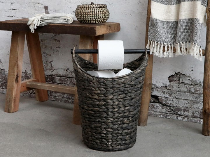 Basket w. toilet paper holder Black