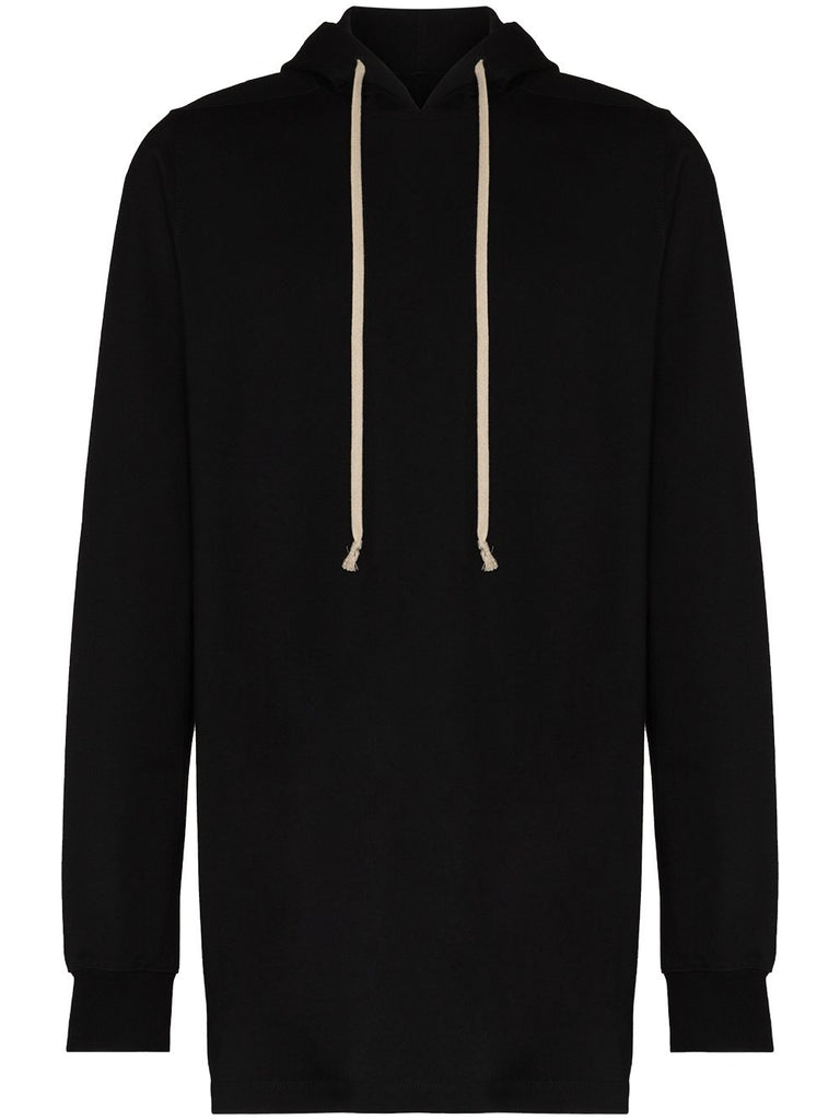 RICK OWENS SS23  EDFU HOODIE IN BLACK HEAVY JERSEY