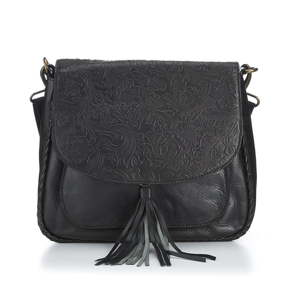 CollardManson Jasmin Bag- Black Floral