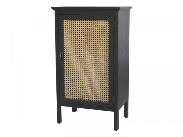 Cabinet w. French Wicker - Antique Black