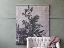 Canvas for hanging w. floral print H124/L145 cm