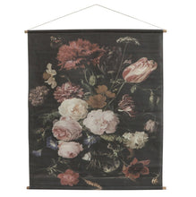 Canvas for hanging w. floral print Large H145/L124 cm