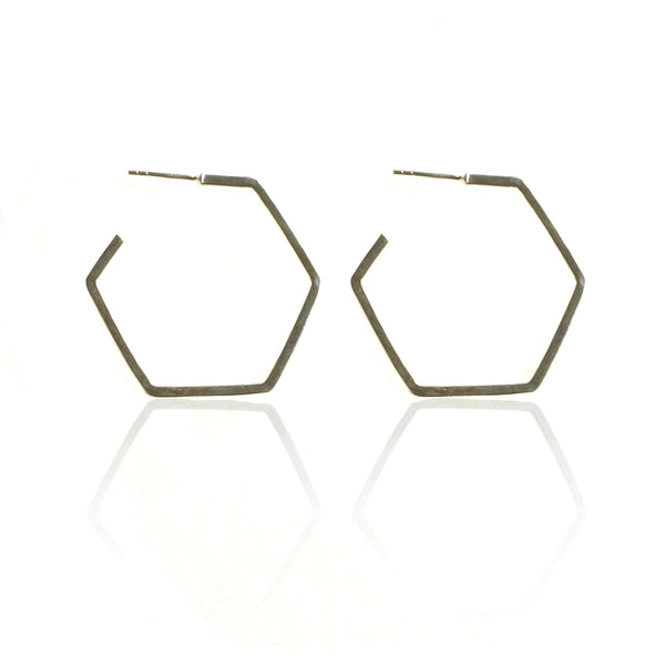 925 Silver Hexagon Earrings