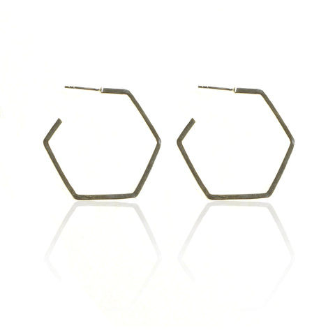 925 Silver Hexagon Earrings