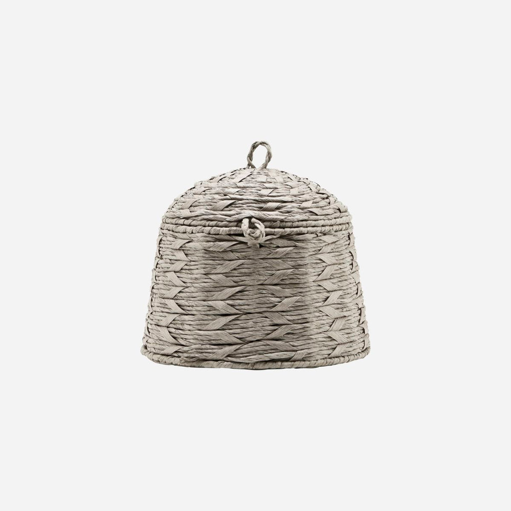 Basket w. lid, Reve, Grey