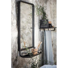 Wall mirror with mini shelf black