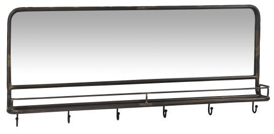 Wall Mirror Oblong w/hooks Brooklyn