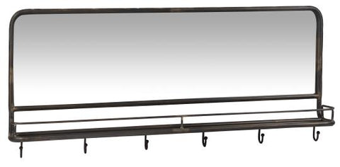 Wall Mirror Oblong w/hooks Brooklyn