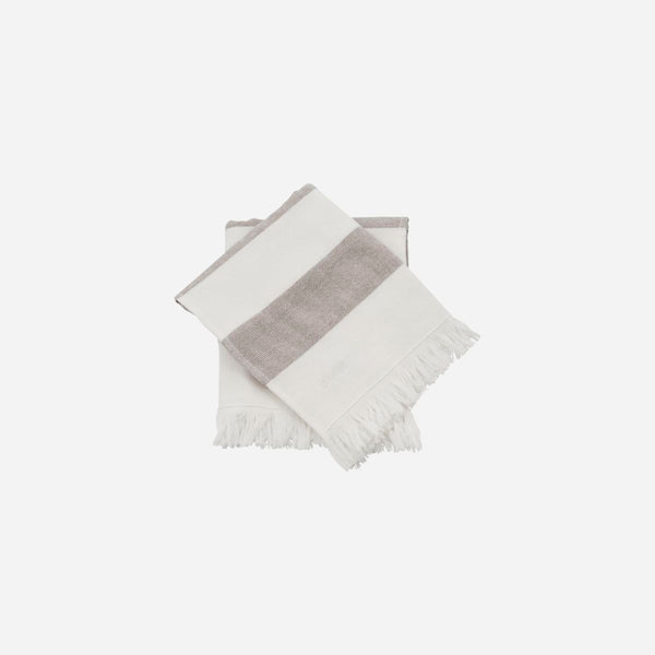 Towel, Barbarum, White and brown stripes