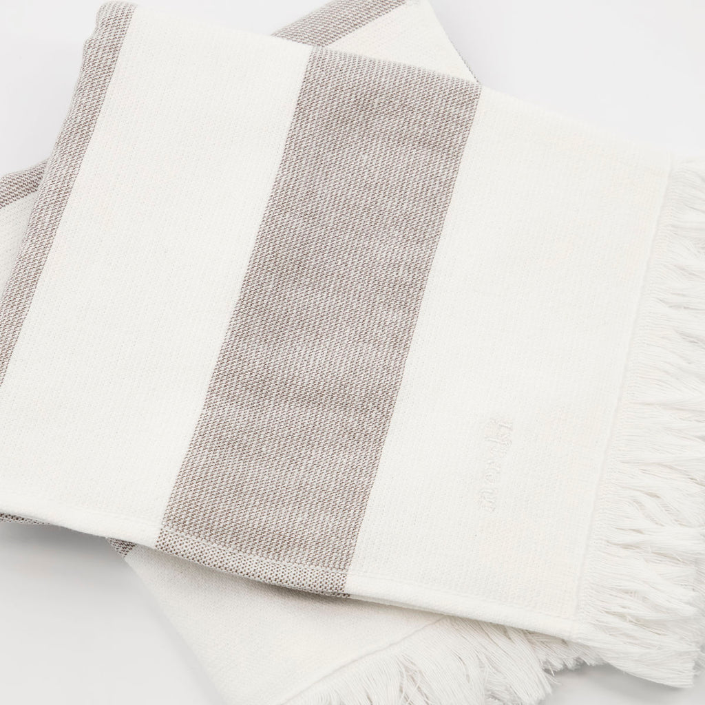 Towel, Barbarum, White and brown stripes