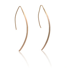 Collard Manson 925 Silver Curved Drop Earrings - Rose Gold