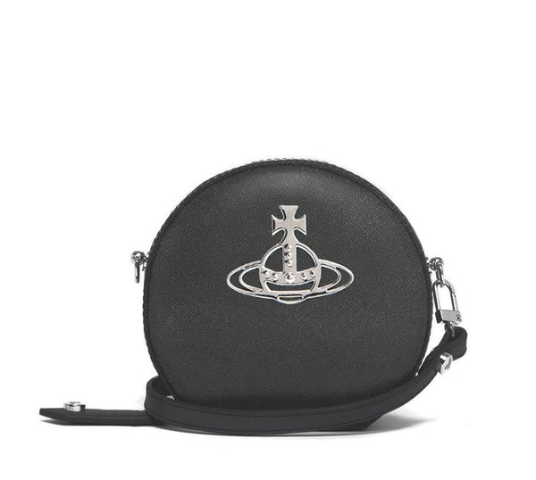 Vivienne Westwood Saffiano Biogreen Mini Round Crossbody