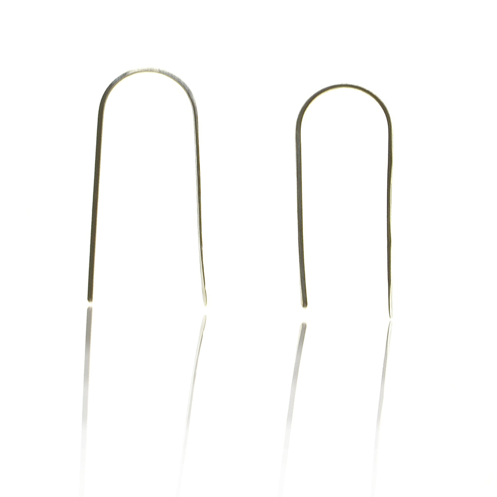 925 Silver Staple Earrings - Oxidised