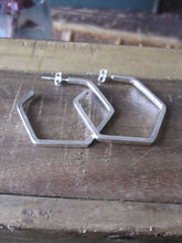 925 Silver Hexagon Earrings