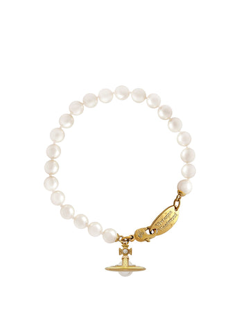 Vivienne Westwood Simonetta Pearl Bracelet - Gold/Creamrose Pearl/Lemon Yellow