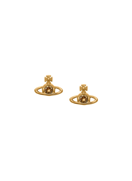 Vivienne Westwood Nano Solitaire Earrings- Gold/Topaz