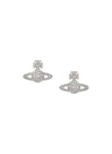 Vivienne Westwood Grace Bas Relief Stud Earrings - Platinum/crystal