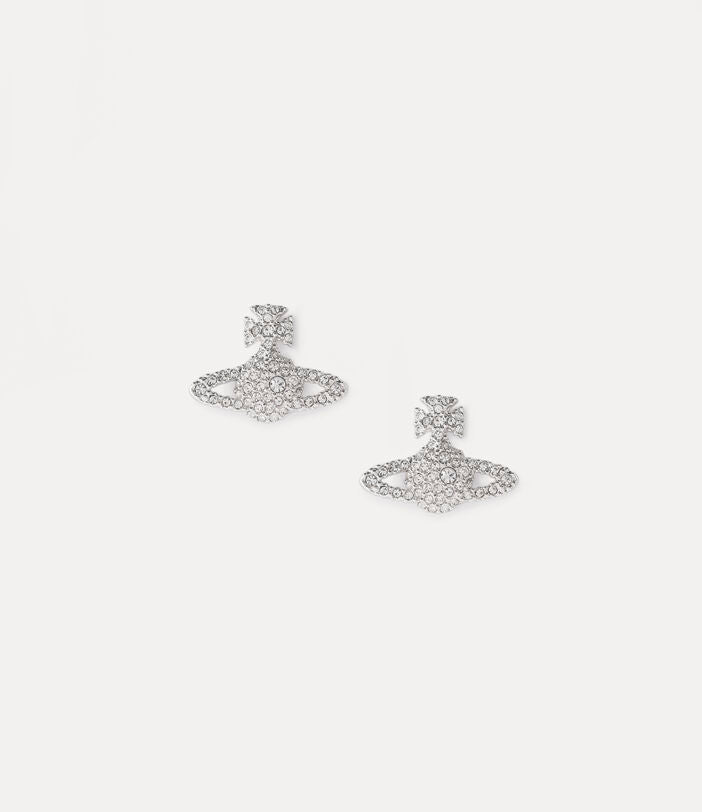 Vivienne Westwood Grace Bas Relief Stud Earrings - rhodium/crystal