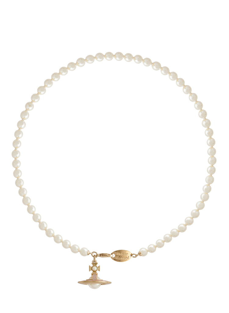 Vivienne Westwood Simonetta Pearl Necklace Gold / Creamrose Pearl / Pink