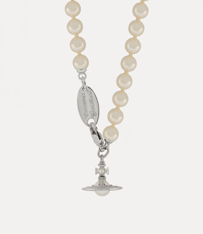 Vivienne Westwood Simonetta Pearl Necklace - Silver Tone