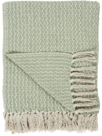 Throw cream/green pattern