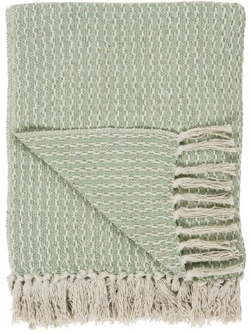 Throw cream/green pattern
