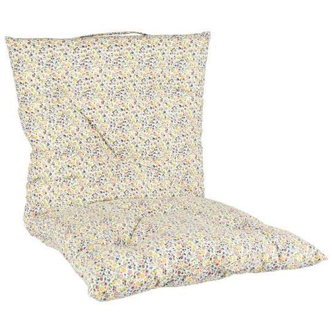 Mattress cushion Anna w/small yellow, light pink, blue and red flowers