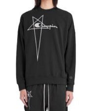 RICK OWENS X CHAMPION KNITTED PULLOVER SWEATSHIRT - BLACK
