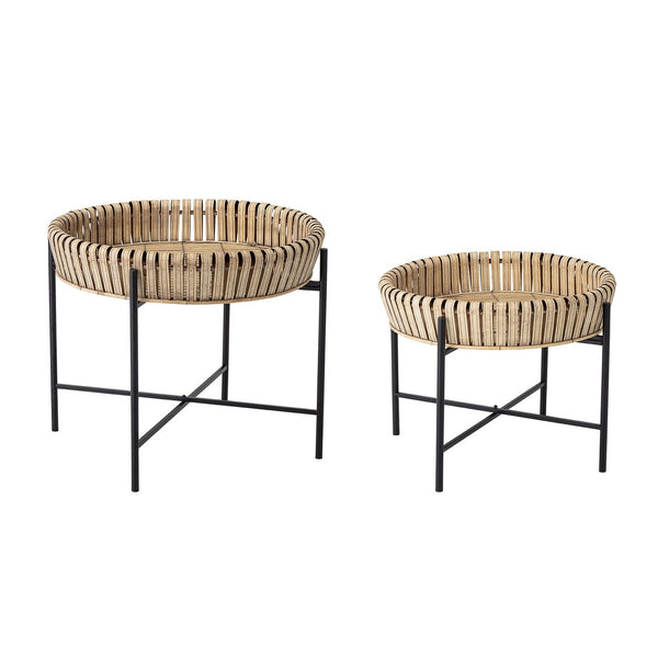 Sidetable, Nature, Bamboo Ø50xH40/Ø61xH52 cm, Set of 2