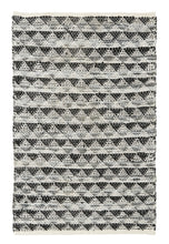 TRIANGLE leather rug, grey/black