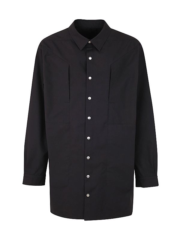RICK OWENS SS23 JUMBO FOGPOCKET OUTERSHIRT BLACK