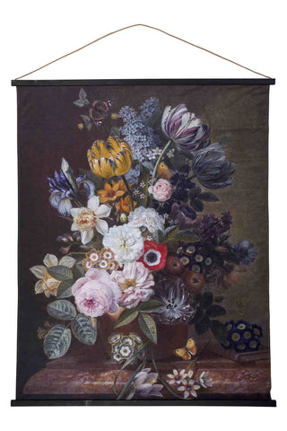 Velvet Printed Canvas - Floral Composition