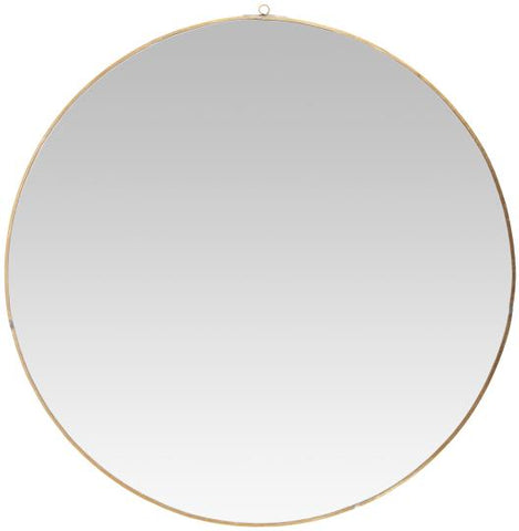 Wall mirror round brass colour