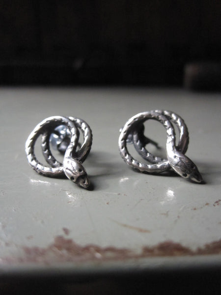 925 Silver Snake Studs