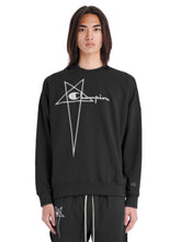 RICK OWENS X CHAMPION KNITTED PULLOVER SWEATSHIRT - BLACK