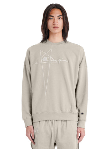 RICK OWENS X CHAMPION KNITTED PULLOVER SWEATSHIRT - PEARL