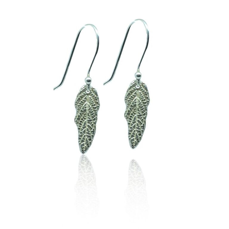 CollardManson 925 Silver Leaf Earrings