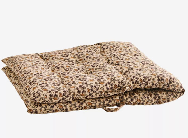 Printed Cotton mattress Beige, burnt henna, curry, grey