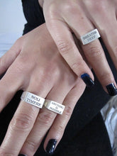 WDTS 925 Silver Flat Front Ring- BREATHE DEEP