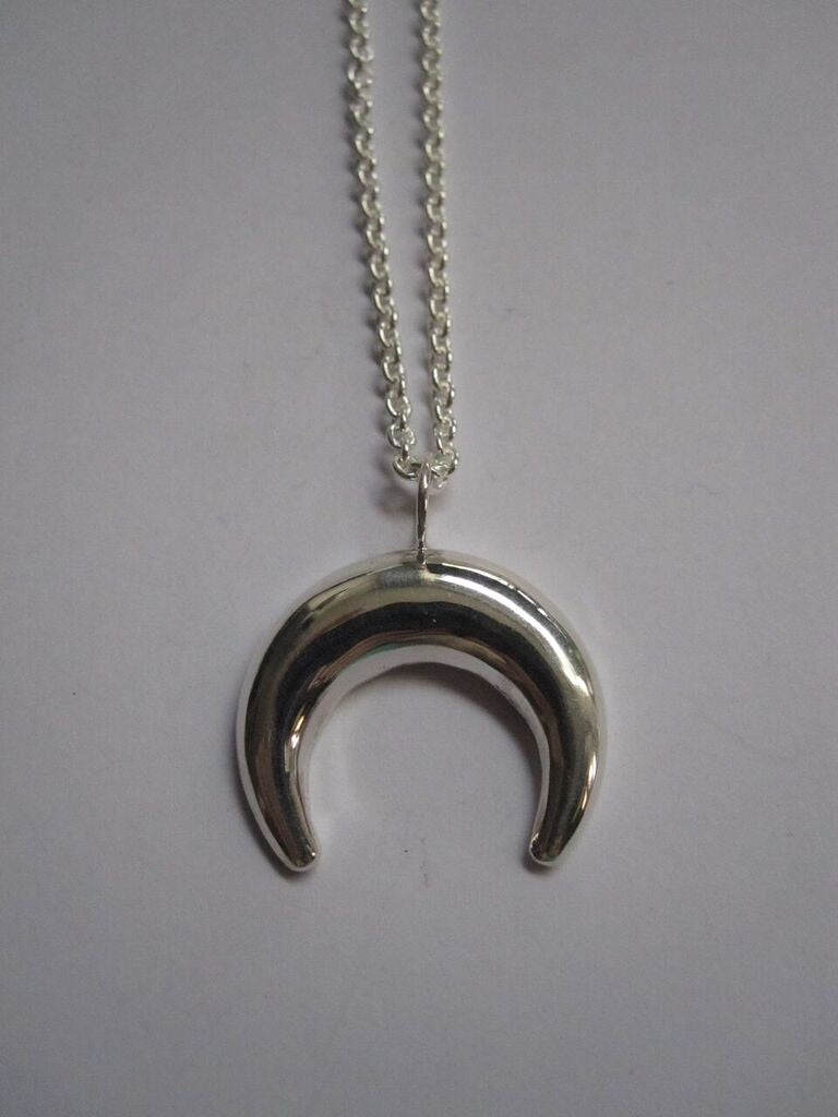 925 Silver Crescent Moon Necklace