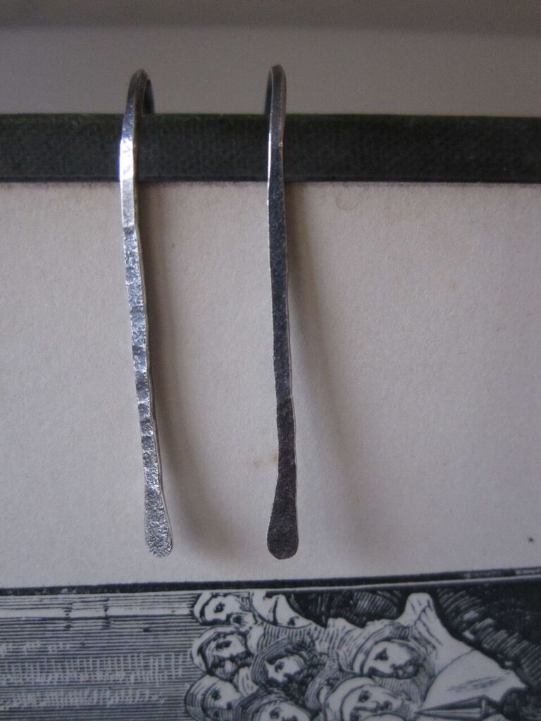 925 Silver Staple Earrings - Oxidised