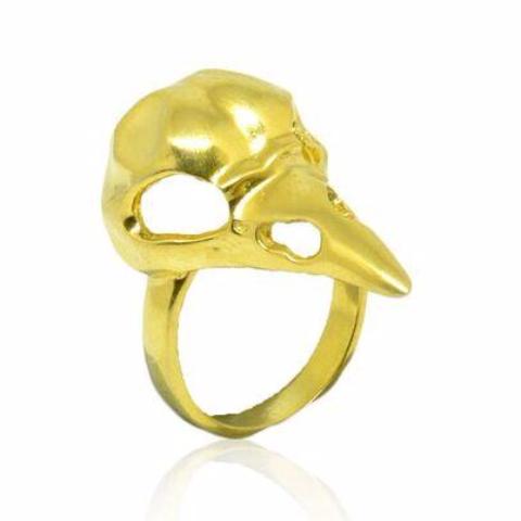 WDTS 925 Silver Bird Skull Ring- gold