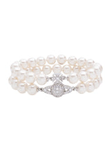 Vivienne Westwood Graziella Pearl Bracelet - Silver Tone/Creamrose Pearl