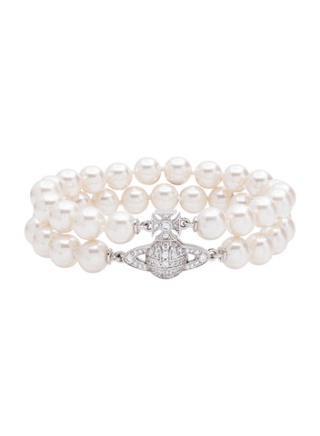 Vivienne Westwood Graziella Pearl Bracelet - Silver Tone/Creamrose Pearl