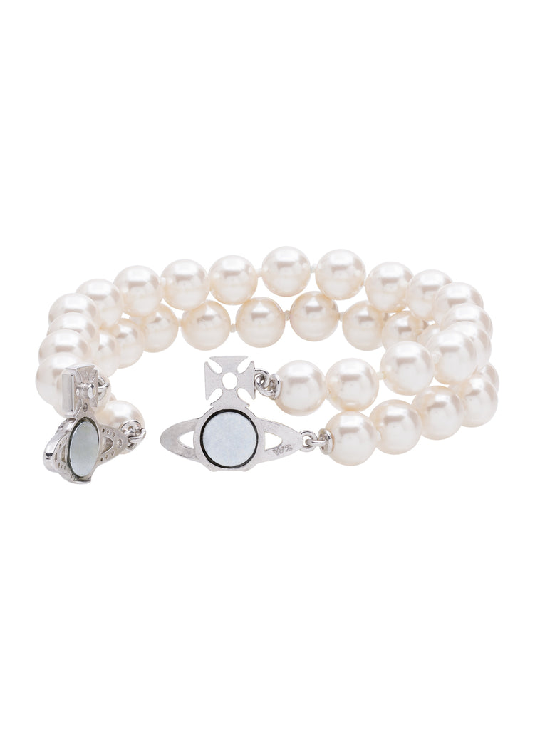 Vivienne Westwood Graziella Pearl Bracelet - Silver Tone/Creamrose Pearl
