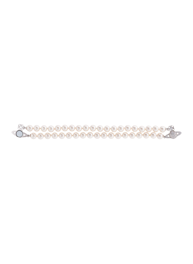 Vivienne Westwood Graziella Pearl Bracelet - Silver Tone/Creamrose Pearl